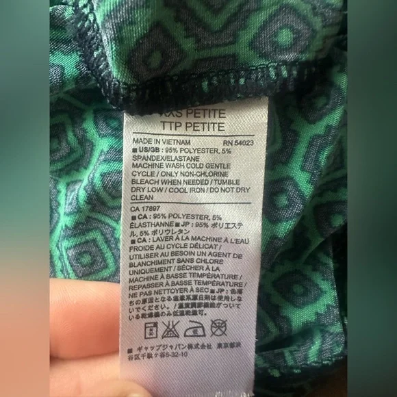 💚 Banana Republic Petite Geometric Print Sleeveless Dress | Size XXS Petite - Picture 6 of 7